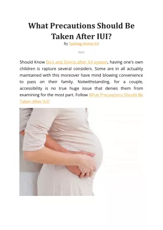 what precautions should be taken after
