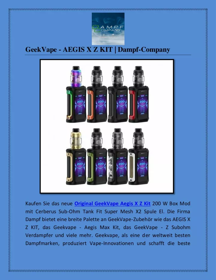 geekvape aegis x z kit dampf company