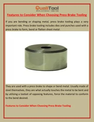 Features to Consider When Choosing Press Brake Tooling
