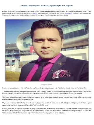 aakash chopra opines on india s upcoming tour