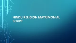Hindu Religion Matrimonial  script