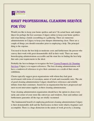 Crown property professional cleaning service