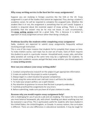 why essay writing service is the best