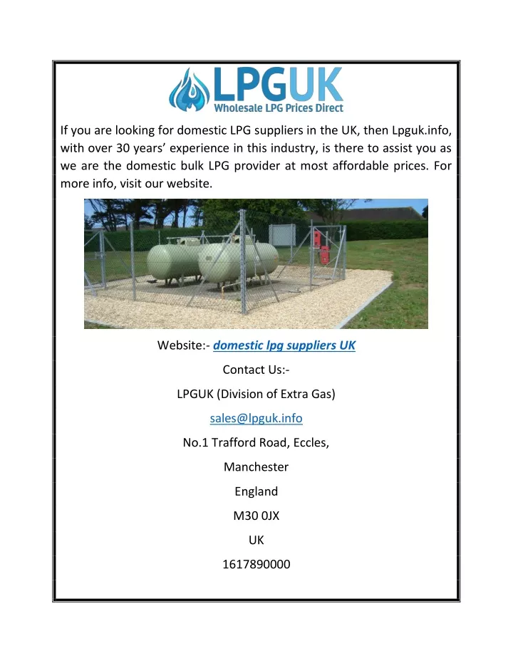 if you are looking for domestic lpg suppliers