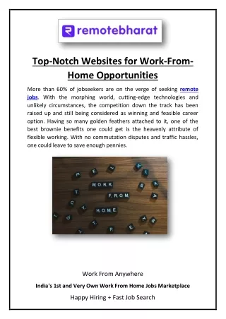 Top-Notch Websites for Work-From-Home Opportunities
