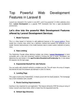 top features in laravel 8
