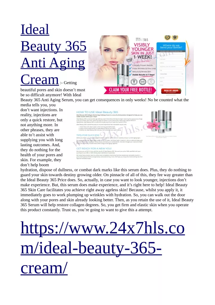ideal beauty 365 anti aging cream getting