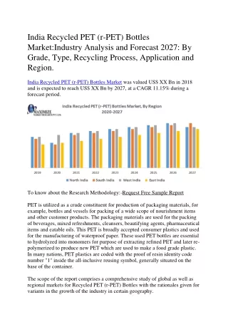 india recycled pet r pet bottles market industry