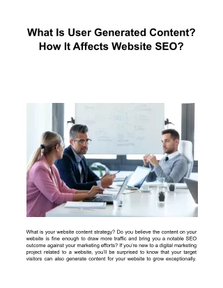 what is user generated content how it affects