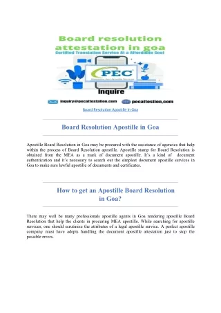 Board Resolution Apostille in Goa, 4 content