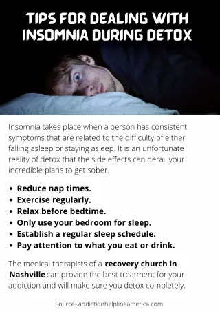 Tips for Dealing with Insomnia During Detox