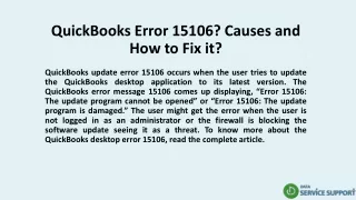 quickbooks error 15106 causes and how to fix it