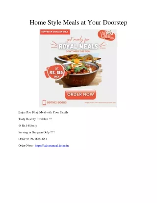 Home Style Meals at Your Doorstep