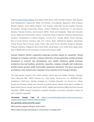 global content analytics market by software