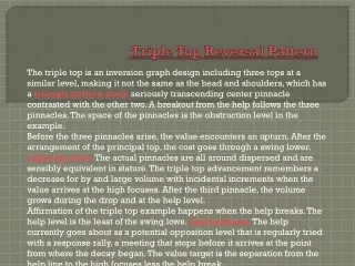 Triple Top Reversal Pattern
