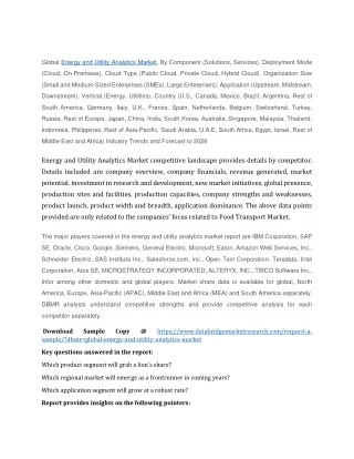 global energy and utility analytics market