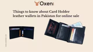 Things to know about Card Holder leather wallets in Pakistan for online sale