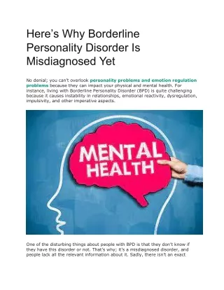 Here’s Why Borderline Personality Disorder Is Misdiagnosed Yet