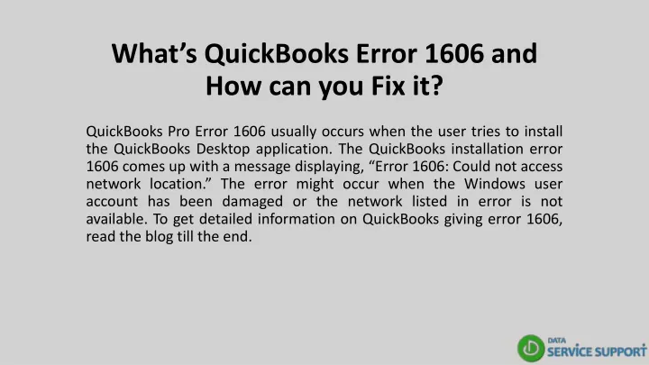 what s quickbooks error 1606 and how can you fix it