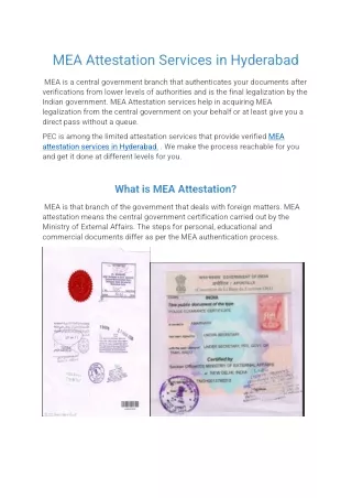 mea attestation in Hyderabad.