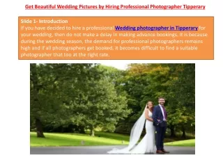 Get Beautiful Wedding Pictures by Hiring Professional Photographer Tipperary