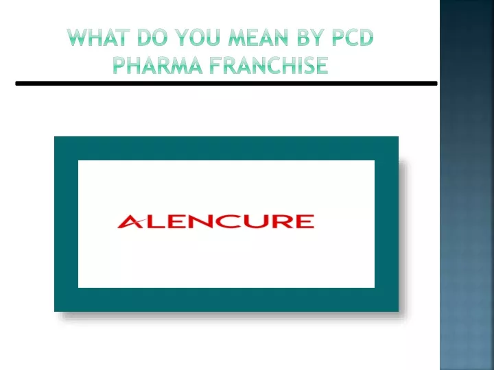 what do you mean by pcd pharma franchise