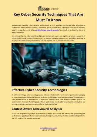 key cyber security techniques that are must