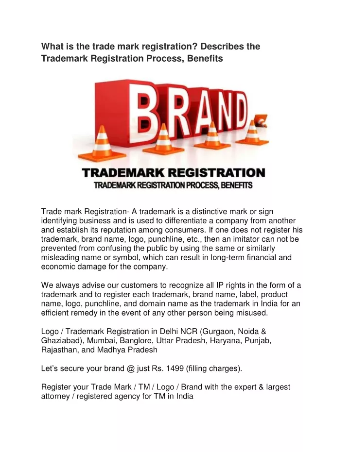 what is the trade mark registration describes