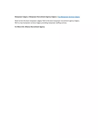 manpower calgary manpower recruitment agency