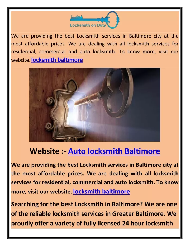 we are providing the best locksmith services