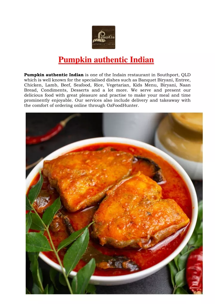 PPT - 5% off - Pumpkin Authentic Indian Restaurant Southport Delivery ...