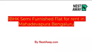 1 BHK Flats & Apartments for Rent in Mahadevapura