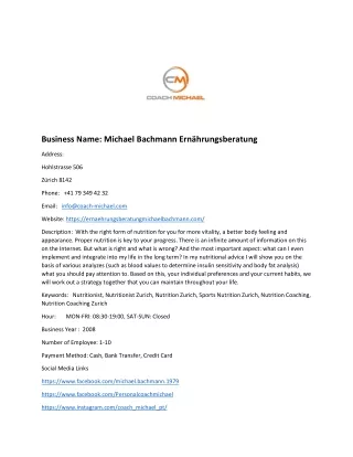 business name michael bachmann ern hrungsberatung