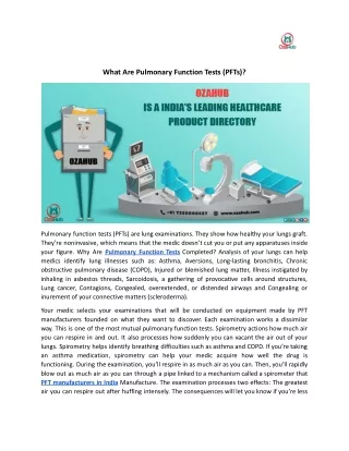 what are pulmonary function tests pfts