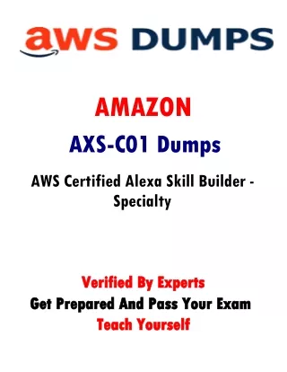 Get Latest AXS-C01  Dumps PDF (Amazonawsdumps)