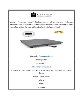 mencari timbangan lantai pt altraman com adalah