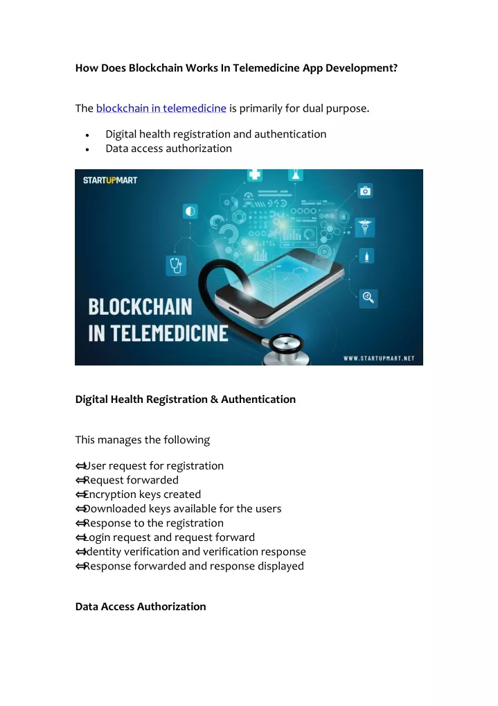 how does blockchain works in telemedicine