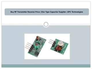 Buy RF Transmitter Receiver Price  Disc Type Capacitor Supplier APC Technologies