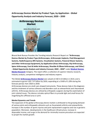 arthroscopy devices market by product type