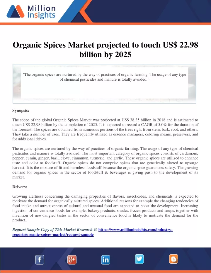 organic spices market projected to touch