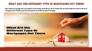 what are the different type of mortgages out there