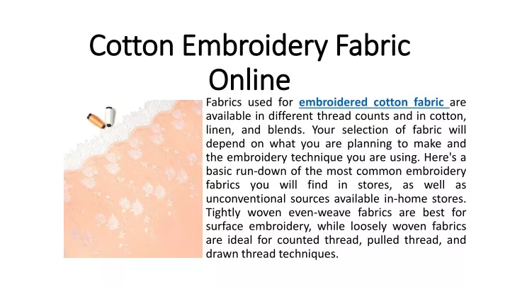 cotton embroidery fabric online