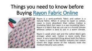 things you need to know before buying rayon fabric online