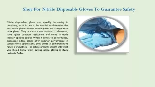Shop For Nitrile Disposable Gloves in Dallas To Guarantee Safety