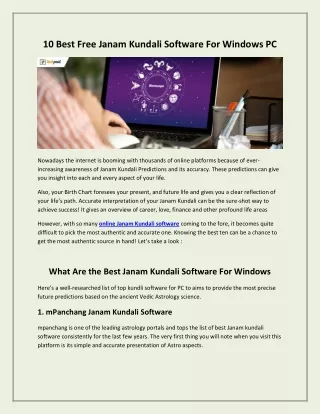 10 Best Free Janam Kundali Software For Windows PC