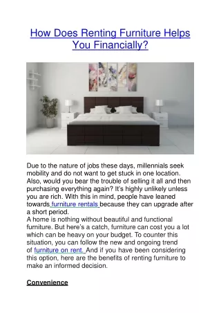 RENT FURNITURE