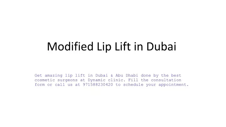 modified lip lift in dubai
