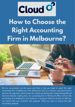 Right Accounting firm in Melbourne