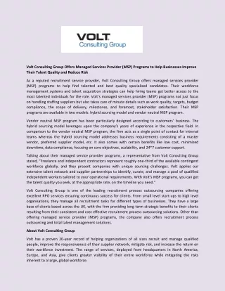 volt consulting group offers managed services