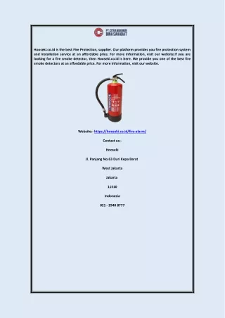 Fire Smoke Detector Hooseki.co.id